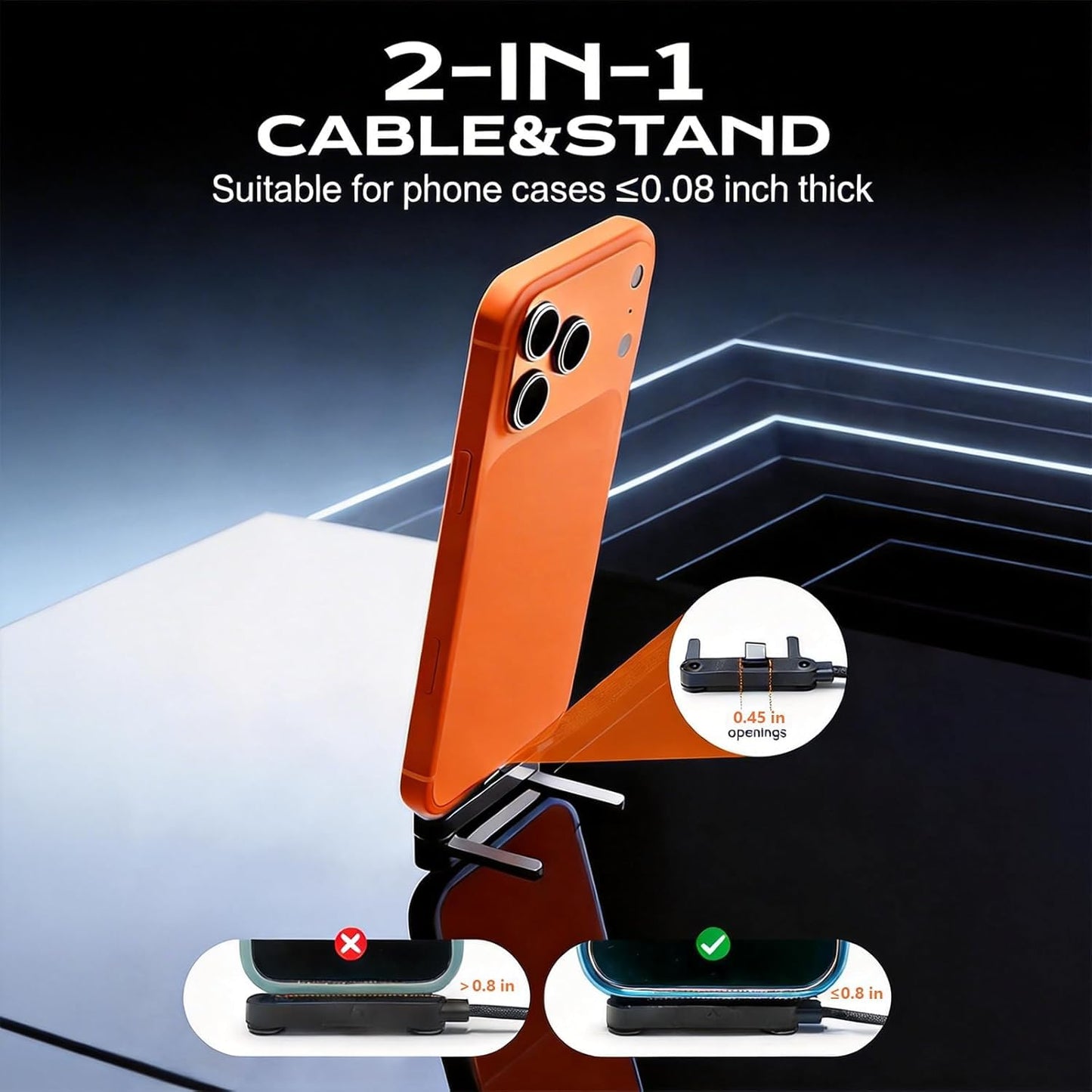QuickCharge™ - 240W Invisible Holder Charger Cable