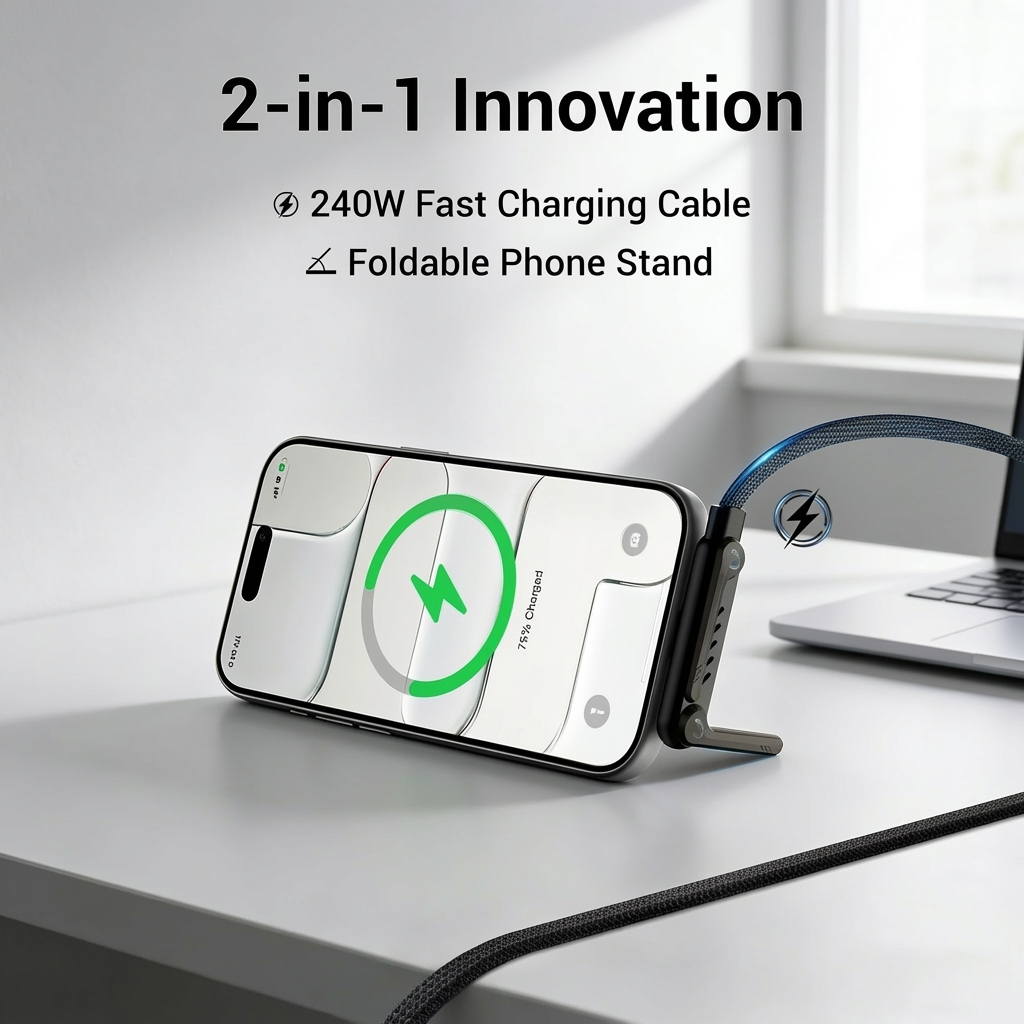 QuickCharge™ - 240W Invisible Holder Charger Cable